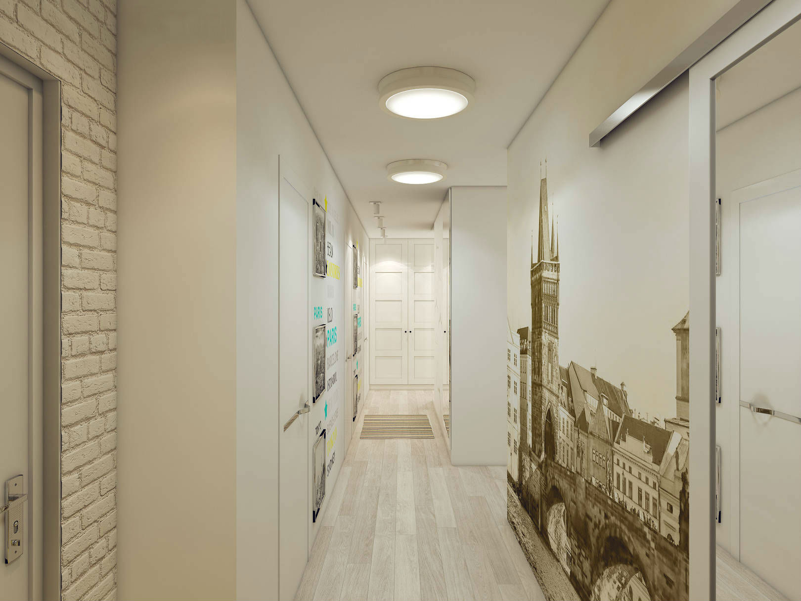 Дизайн коридора г образной формы